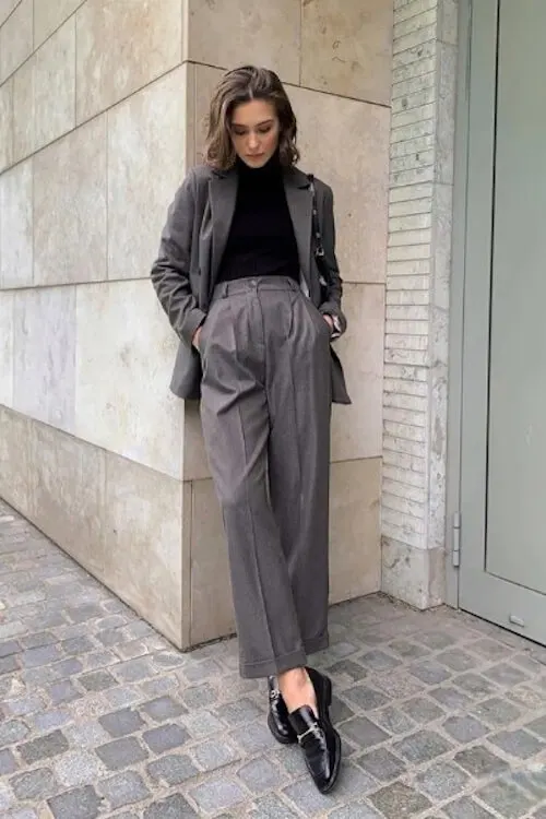 stylish loafers outfit ideas women