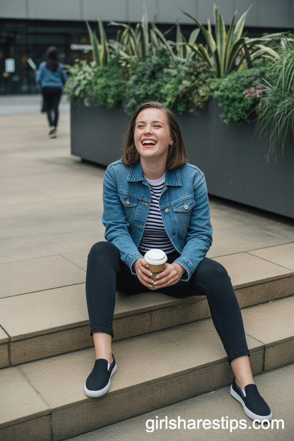 Denim Jacket, Black Skinny Jeans