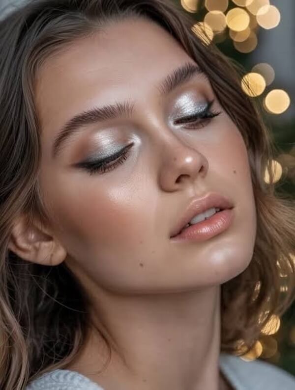 Silver Metallic Eyeshadow Look