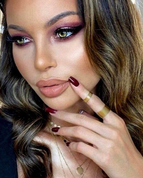 Plum Smoky Eyes with Nude Lips