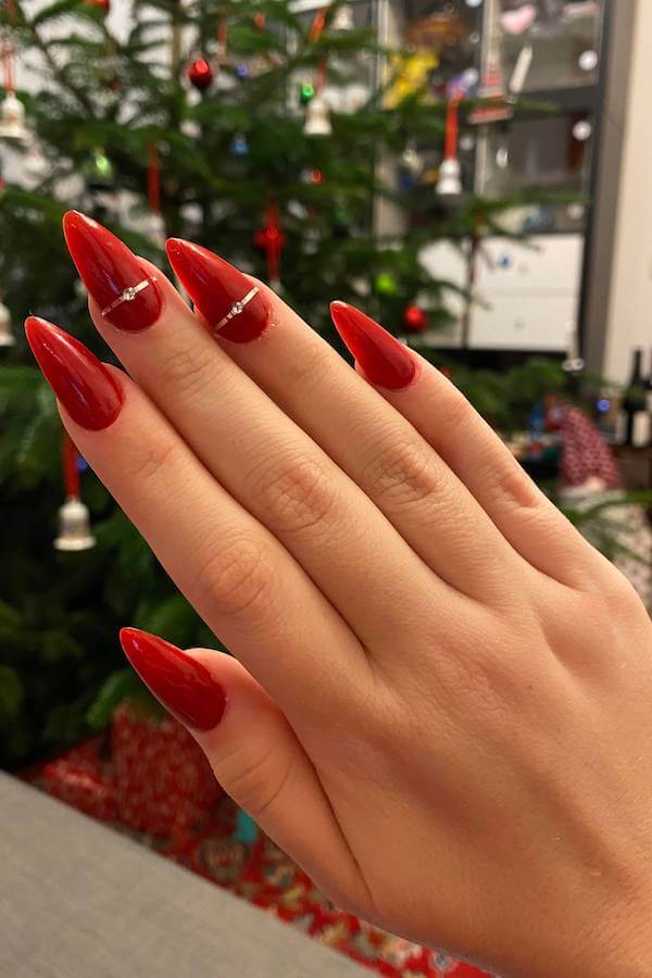 Classic Red Stiletto Nails