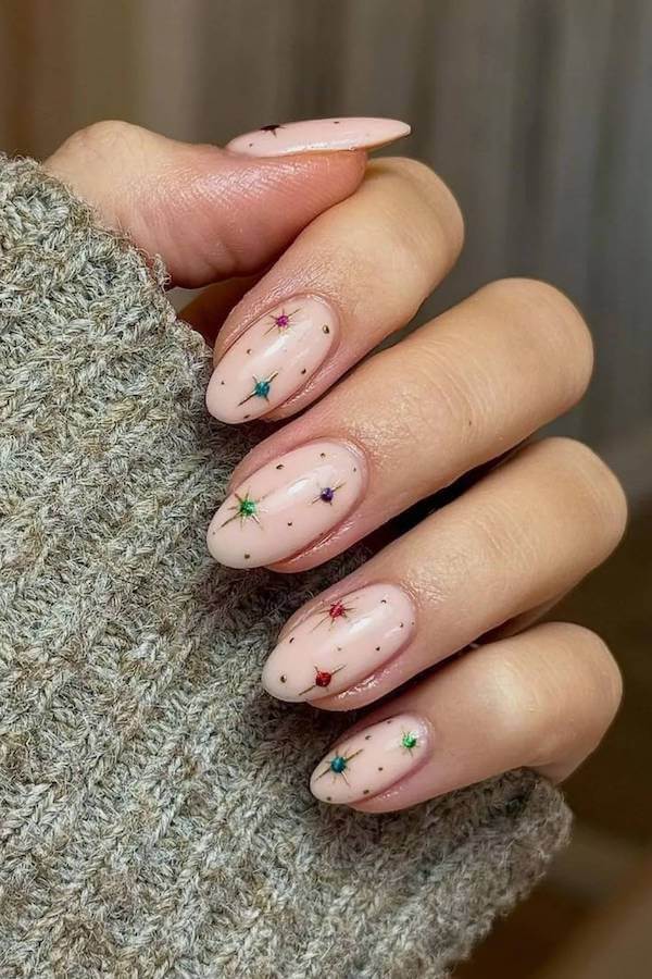 Colorful Star Accent Nails