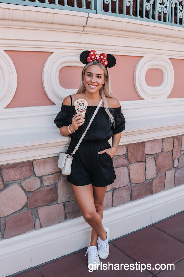 Off-Shoulder Black Romper with Red Minnie Mouse Ears