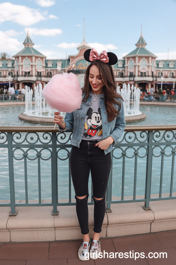 Pink Sequin Minnie Headband with Mickey Graphic Tee and Denim Jacket