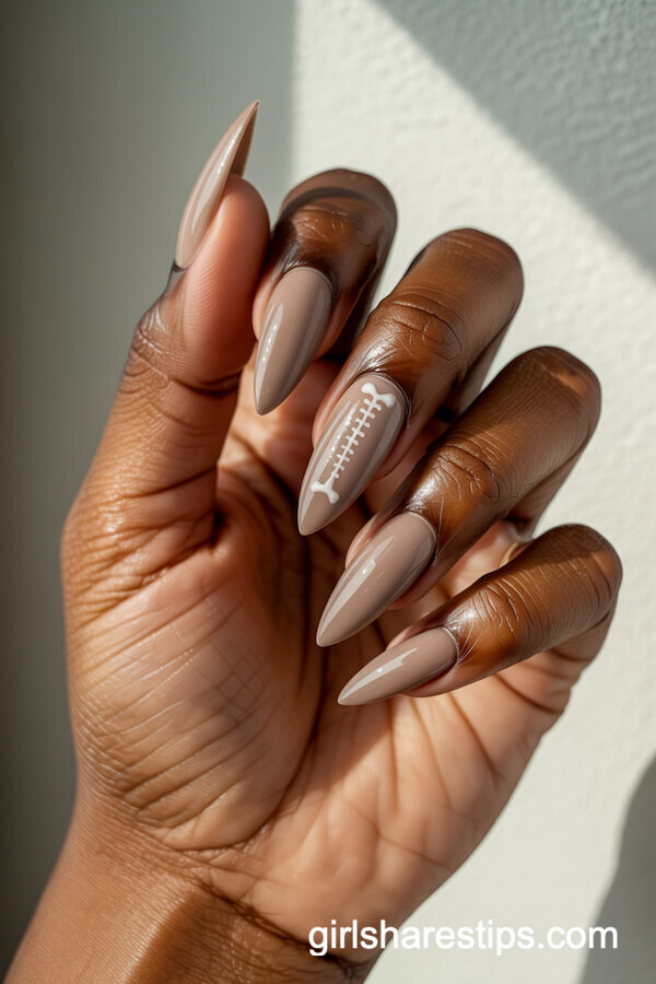 Glossy Beige with Bone Illustration