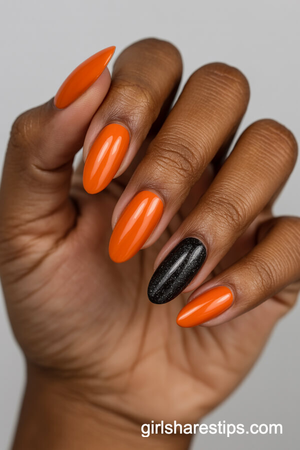 Vivid Orange with Textured Black Accent