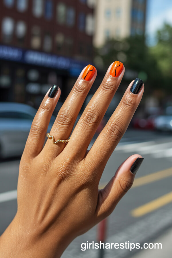 Shiny Black with Orange Accent