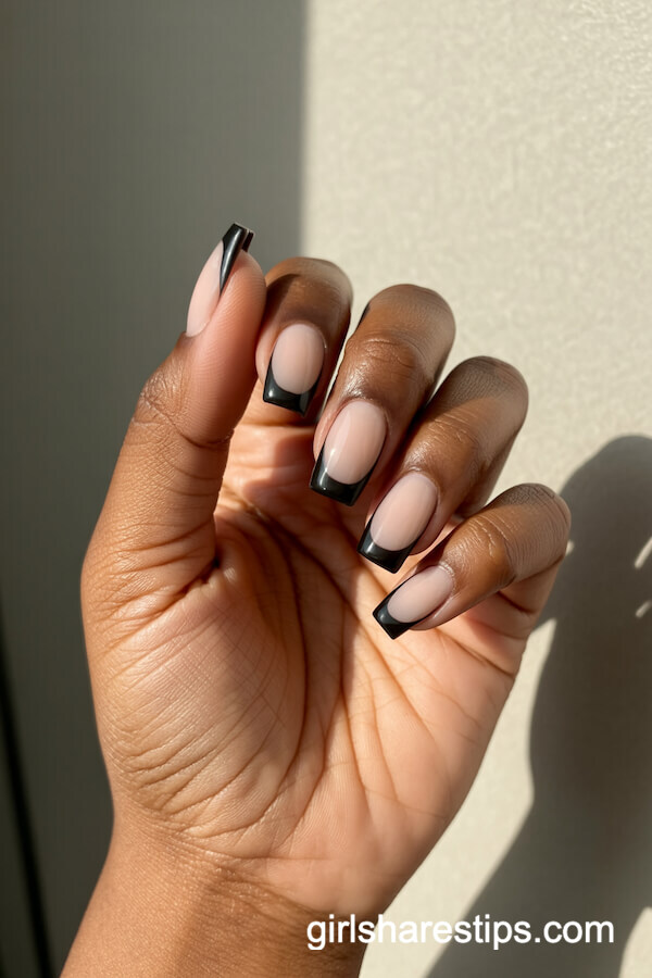 Matte Black French Tips