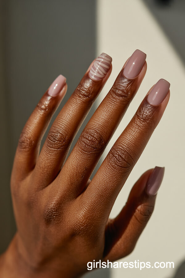 Sheer Mauve with Mummy-Wrap Lines