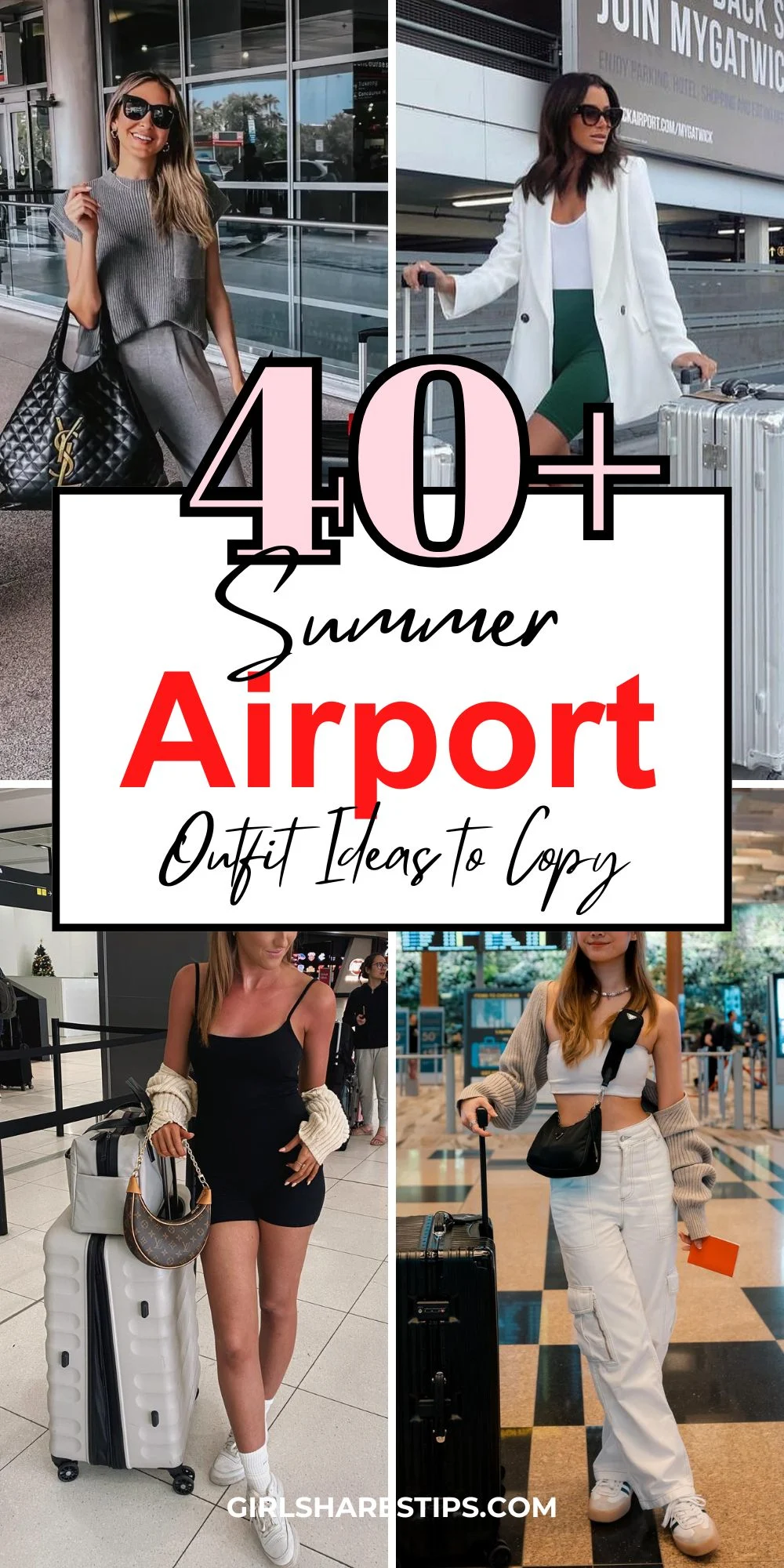 summer airport outfit ideas collage