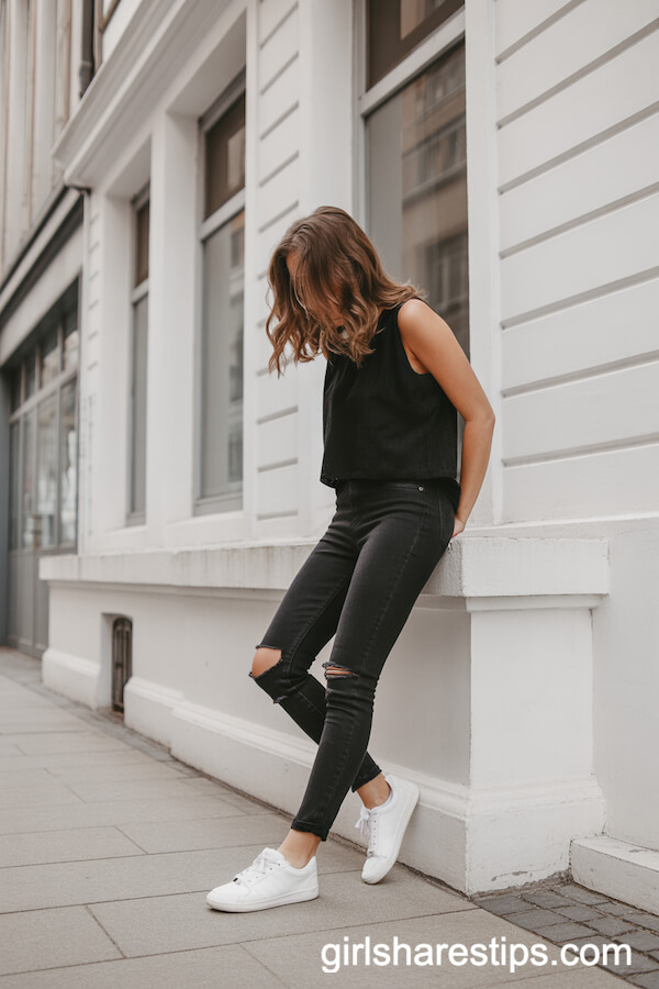 summer black jeans outfit ideas for women