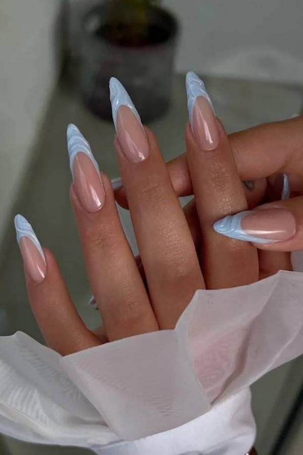 summer blue nails
