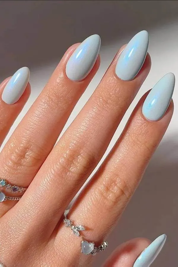 summer blue nails