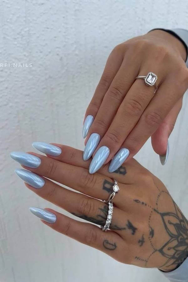 summer blue nails