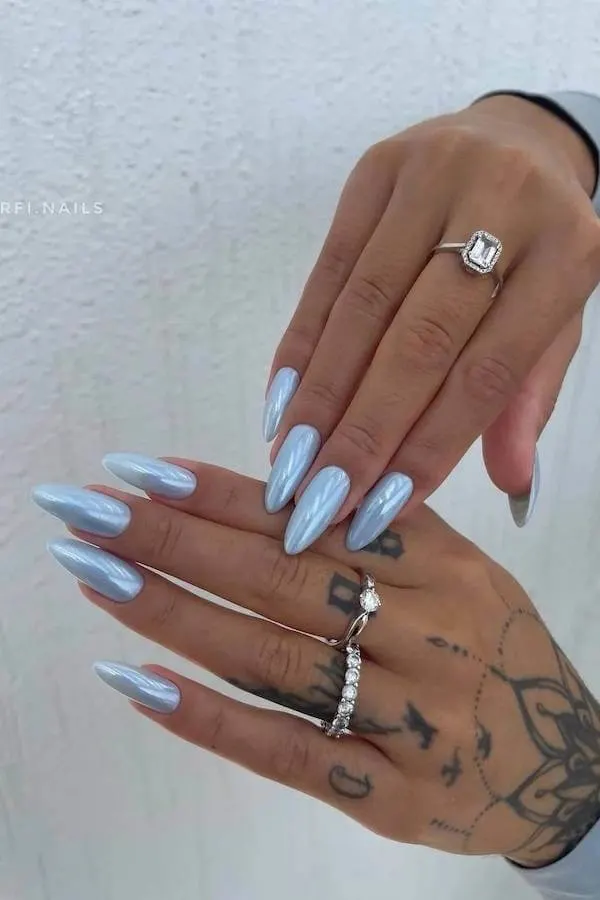 summer blue nails