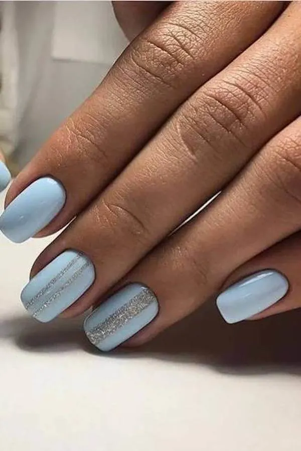 summer blue nails