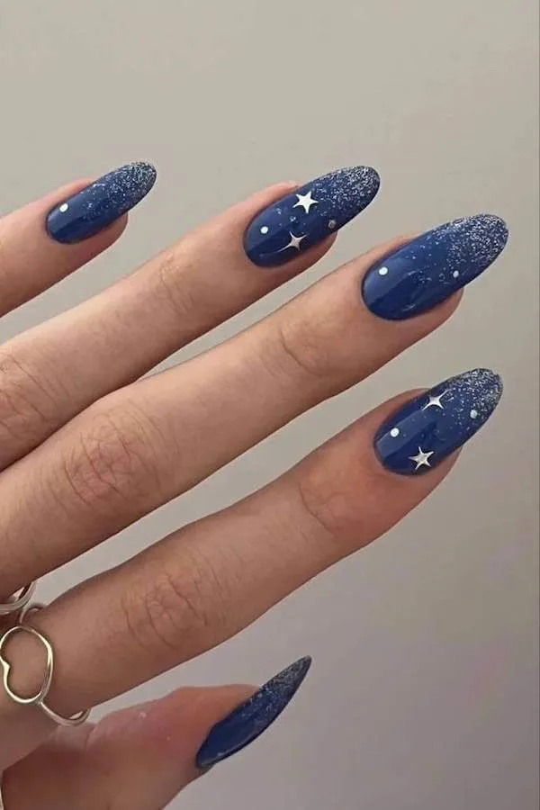 summer blue nails