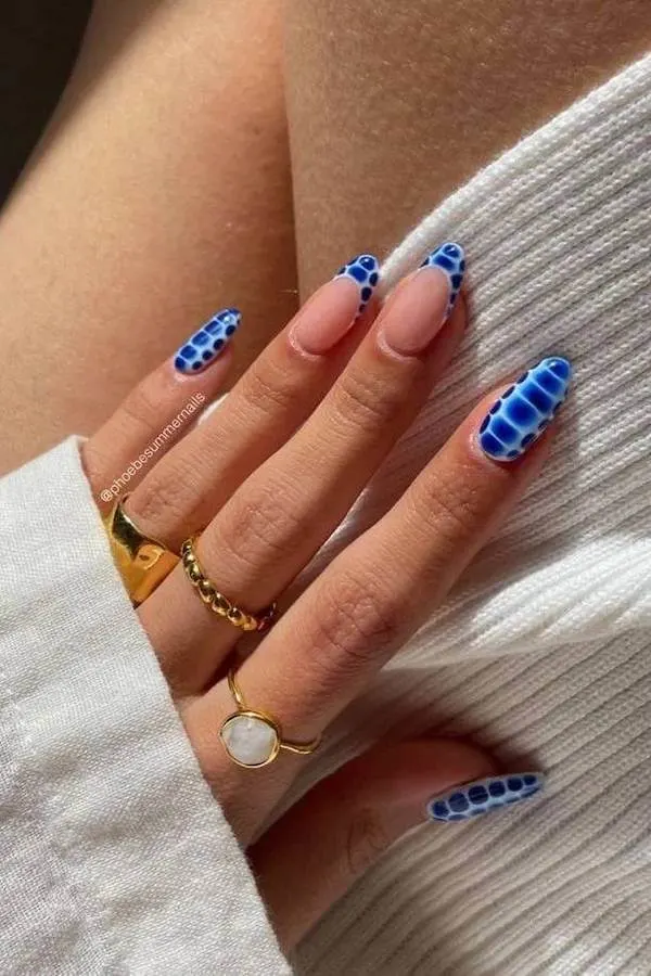 summer blue nails