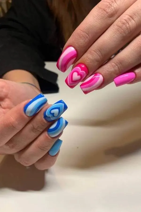 summer blue nails