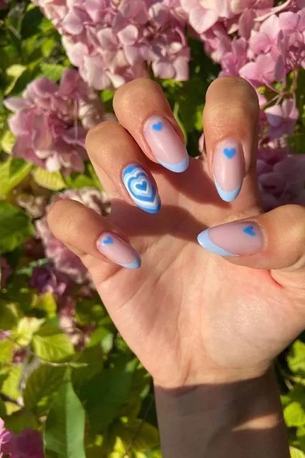 summer blue nails