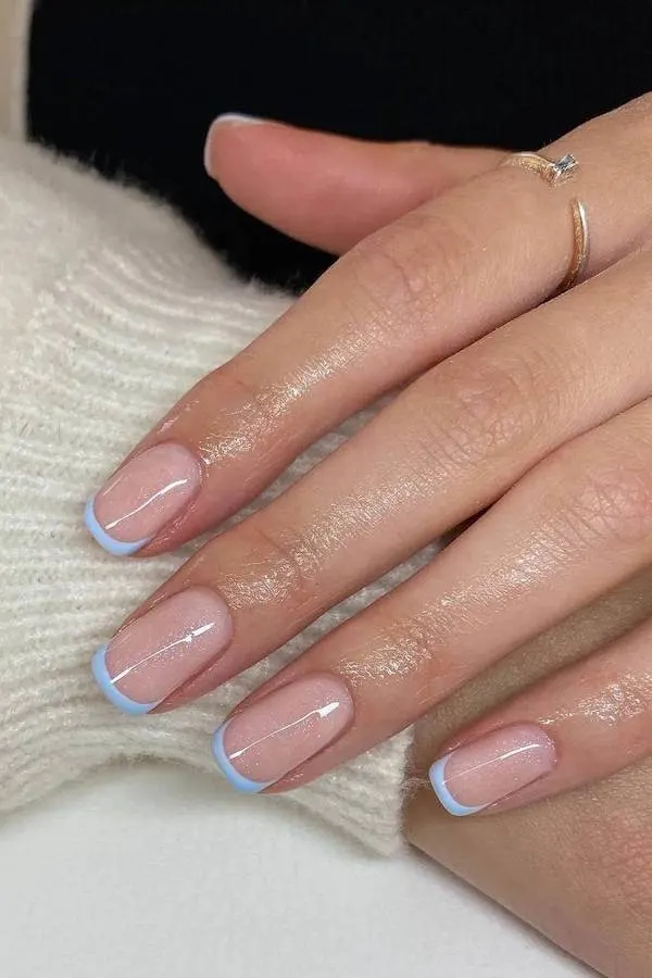 summer blue nails