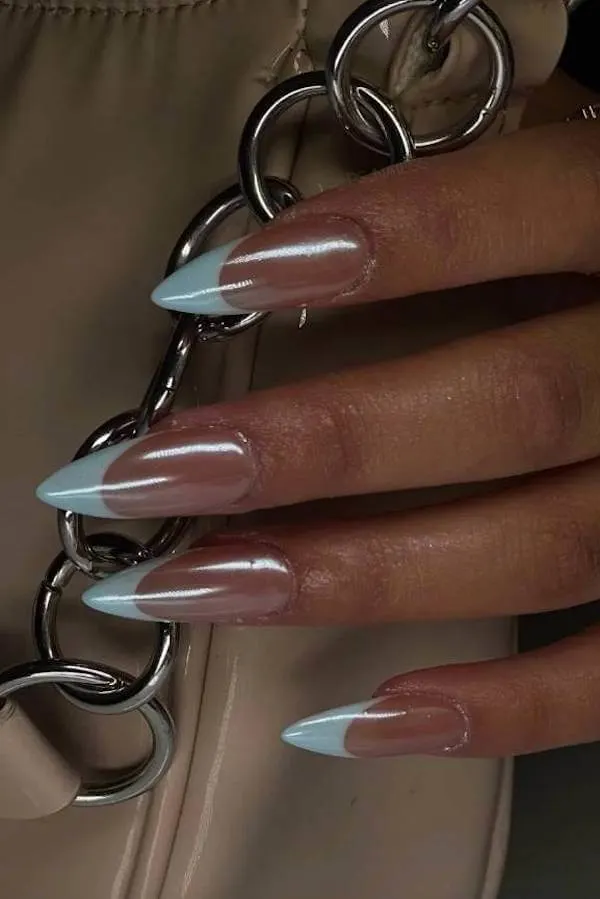 summer blue nails