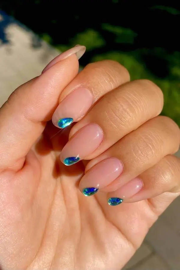 summer blue nails
