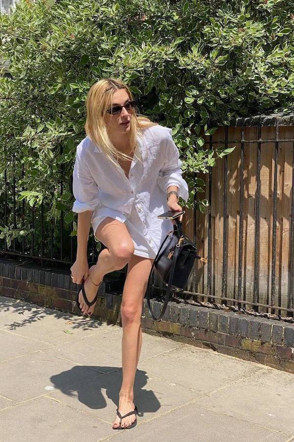 summer button down shirt outfit