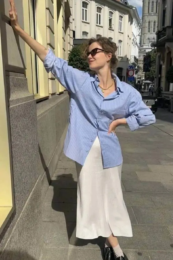 summer button down shirt outfit