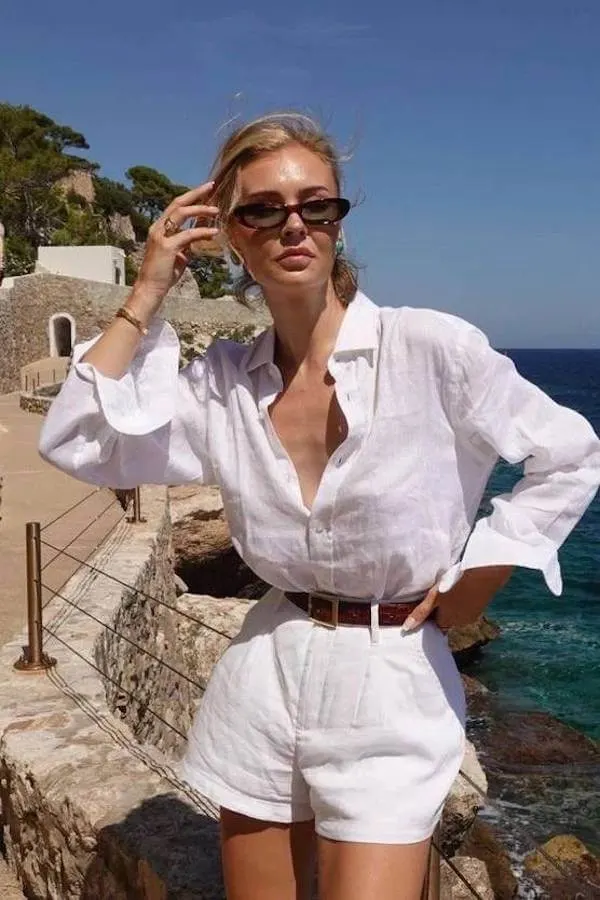 summer button down shirt outfit