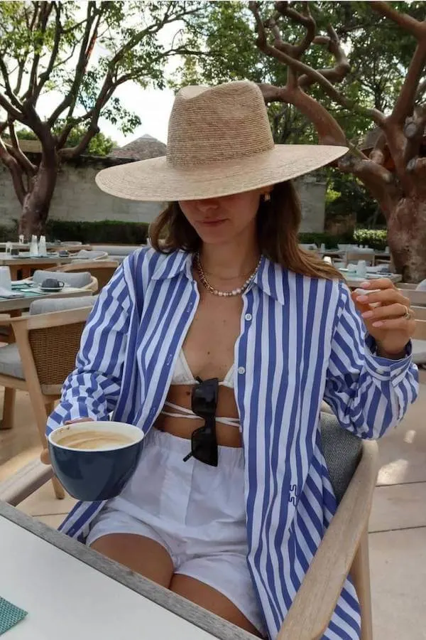 summer button down shirt outfit