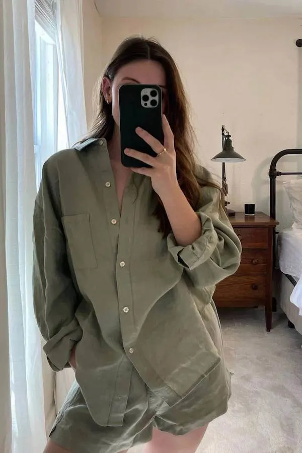 summer button down shirt outfit