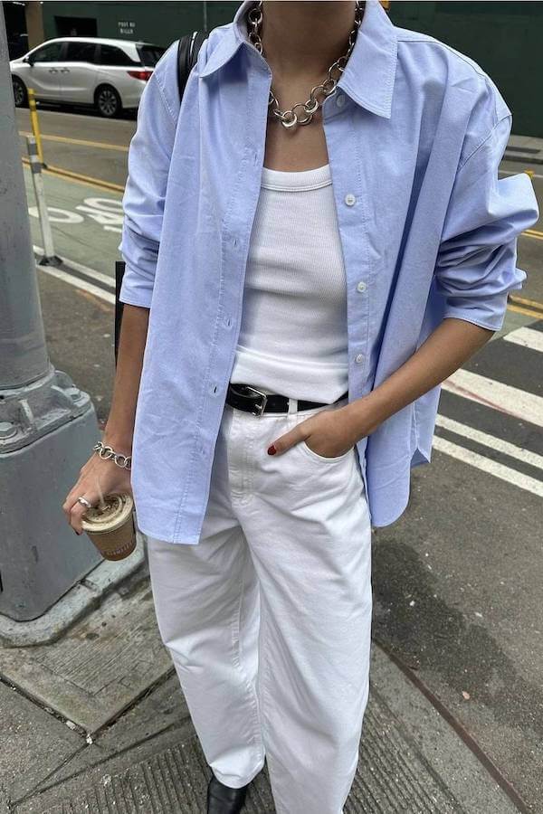 summer button down shirt outfit