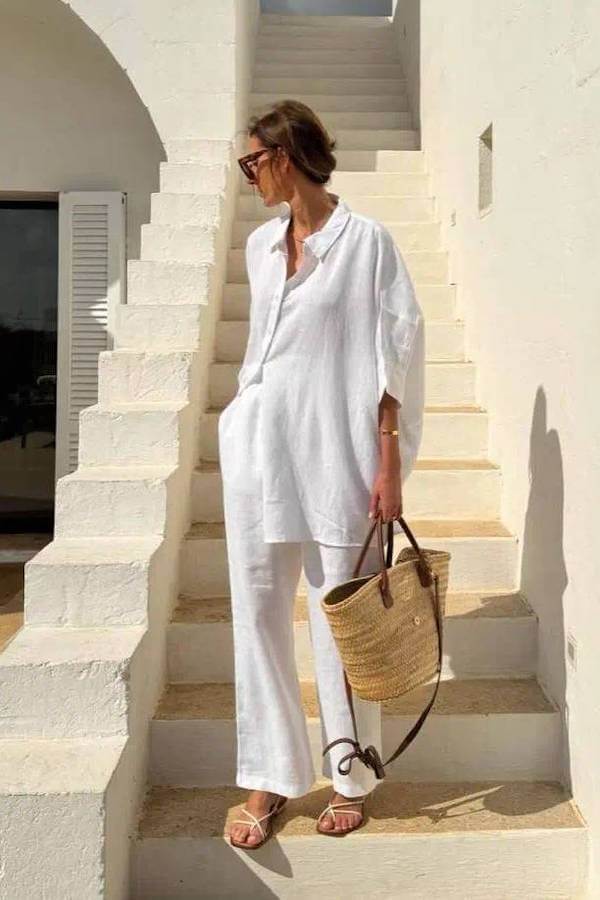 summer button down shirt outfit