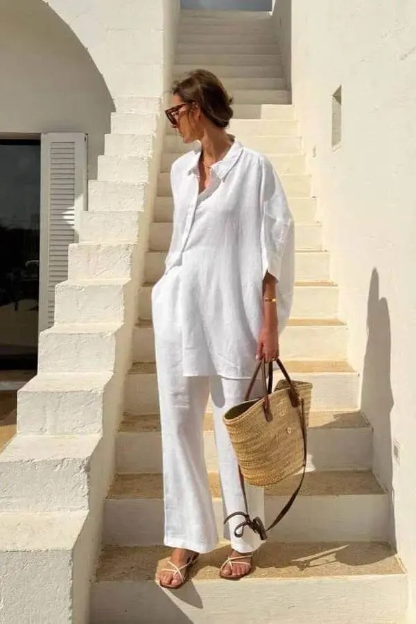 summer button down shirt outfit
