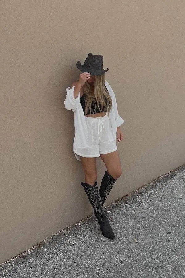summer cowboy boots outfit