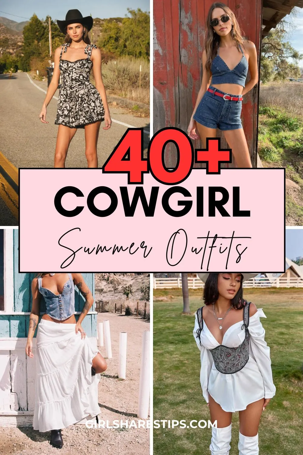 summer cowgirl outfits collage