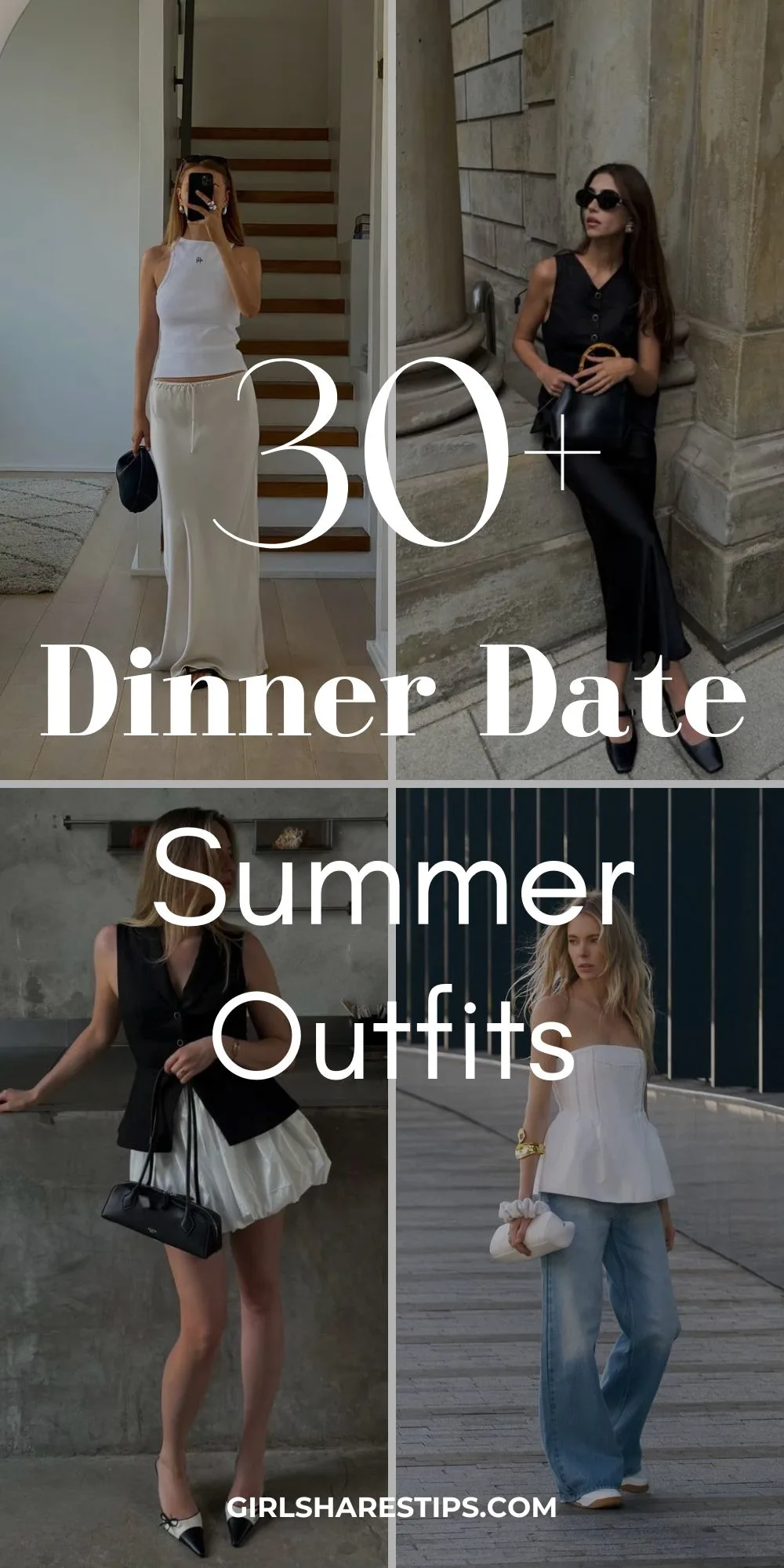 summer dinner date outfit ideas collage