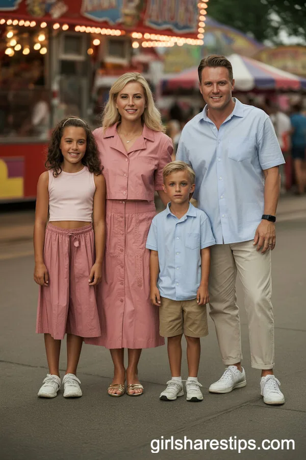 Vibrant Brights for a Summer Fairground Family Photo