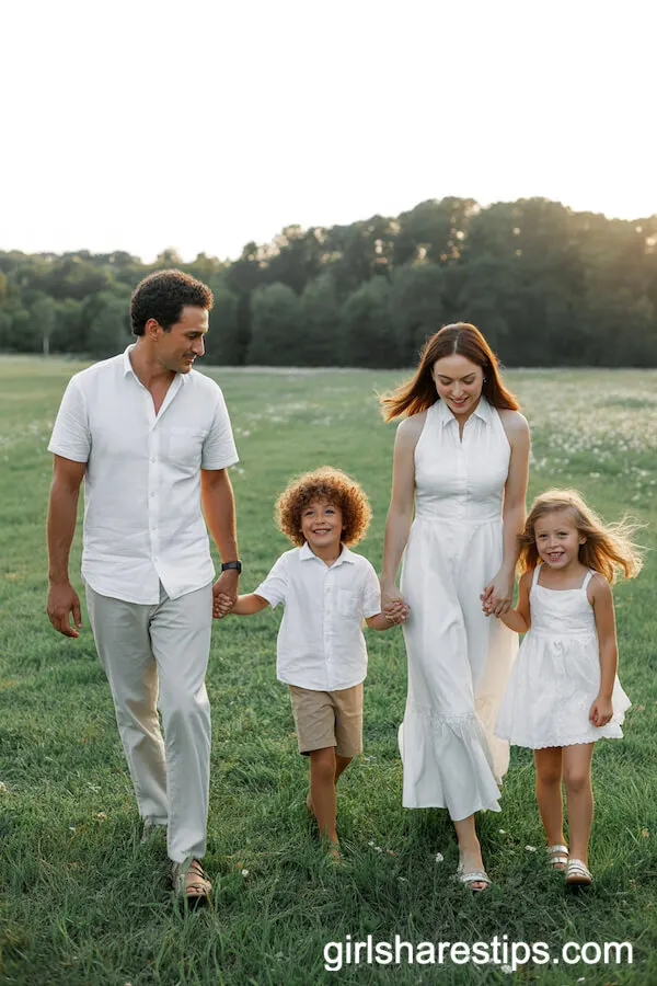 Elegant All-White Summer Outfits in a Wildflower Field