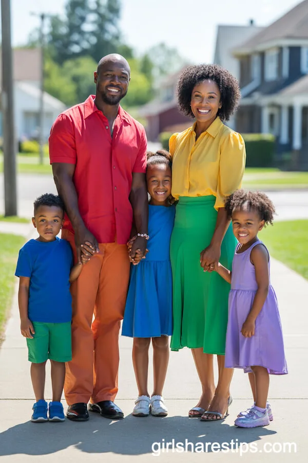 Rainbow-Colored Outfits for a Fun Urban Family Photo