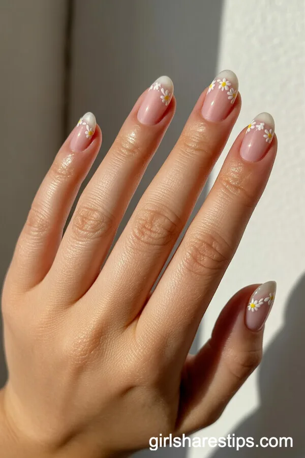 Daisy Chain Oval Nails