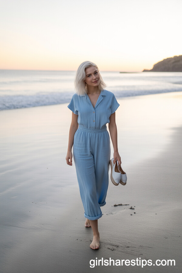 Light Cotton Jumpsuit for Laid-Back Sunset Walks