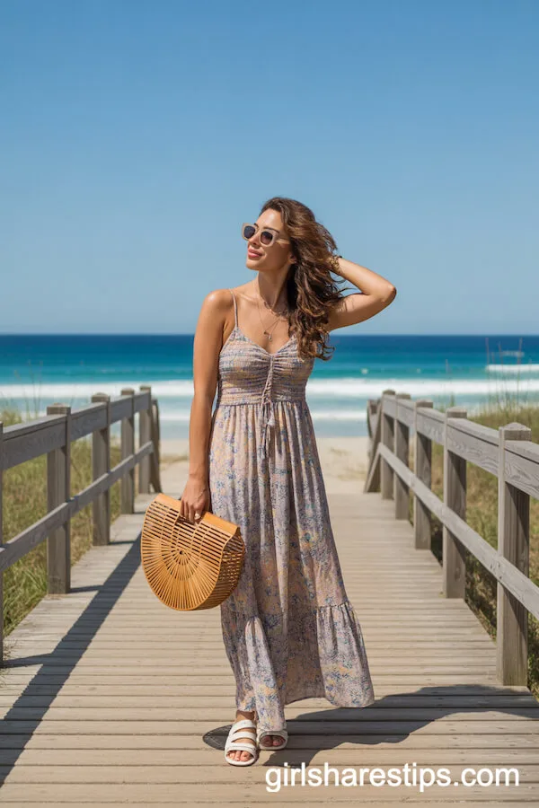 Bohemian Maxi Dress with Statement Accessories for a Colorful Touch