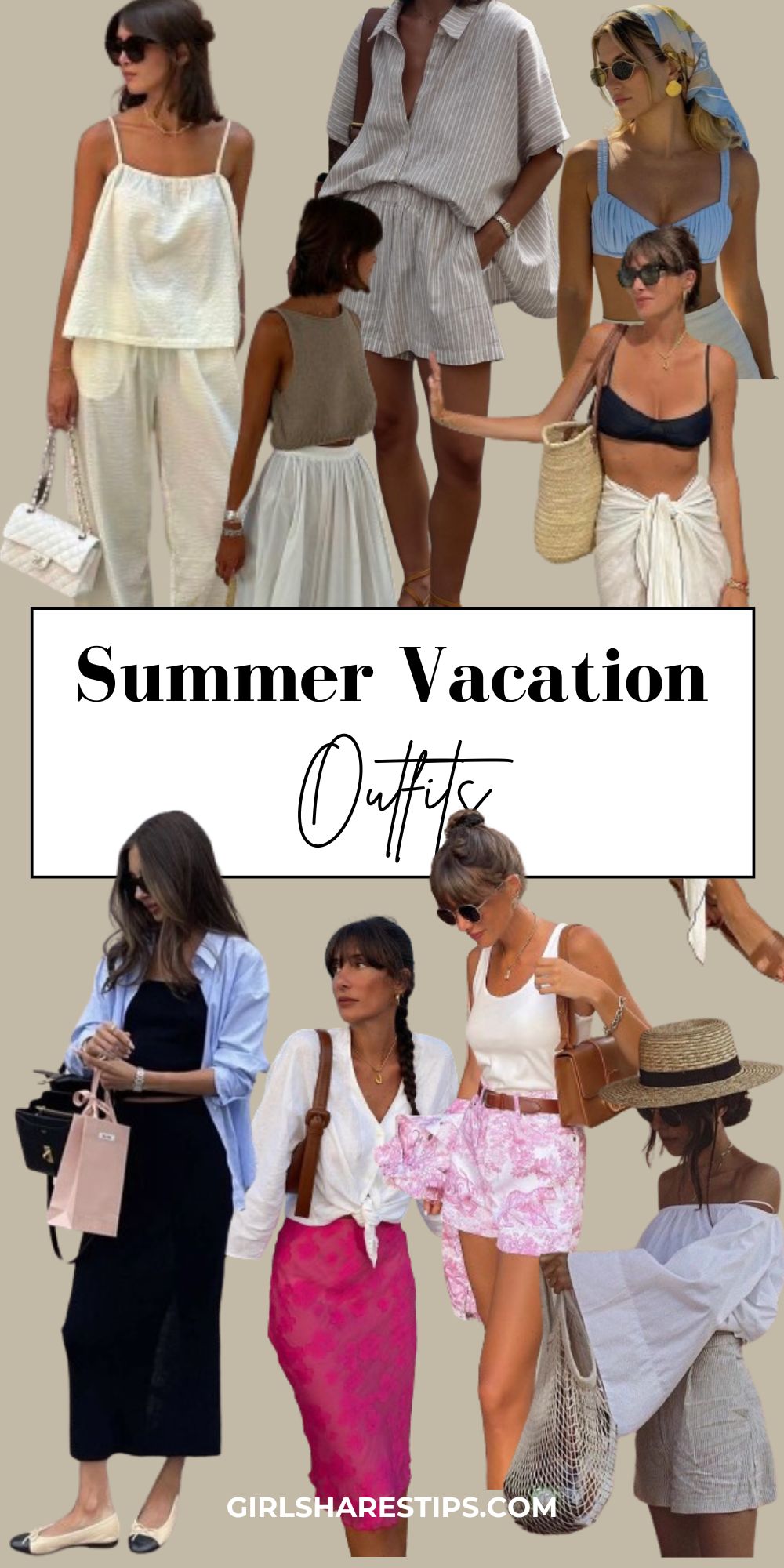 summer vacation outfits collage