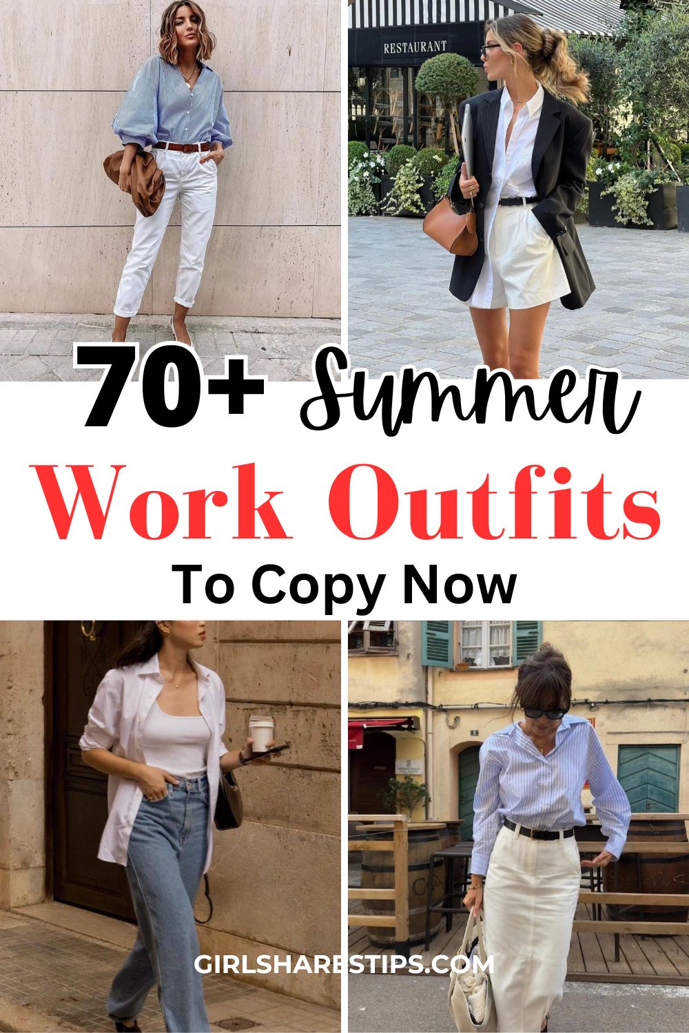 summer work outfits for women collage