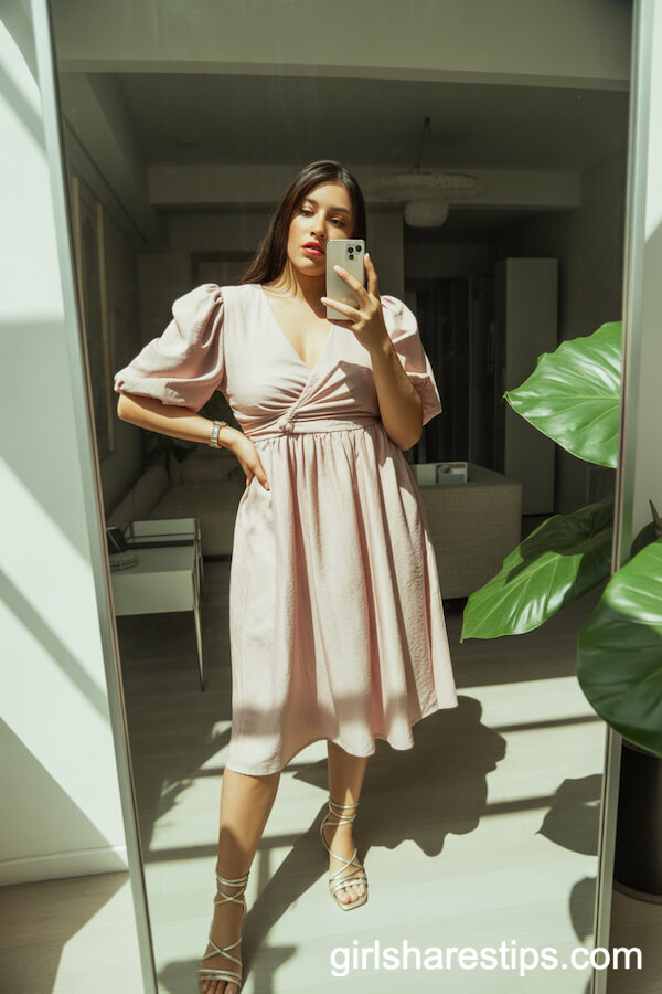 Puff Sleeve Pink Dress for Playful Professional Looks