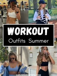 summer workout outfits collage