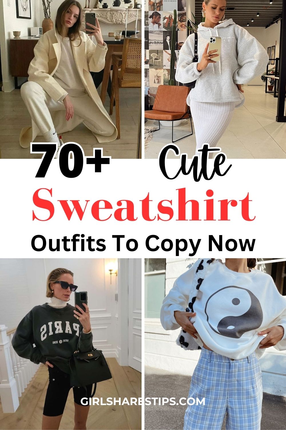 sweatshirt outfit ideas collage