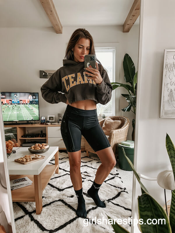 Cropped Team Hoodie and Biker Shorts